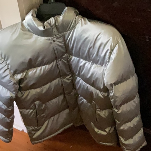 Express Metallic Puffer Coat - Picture 1 of 6